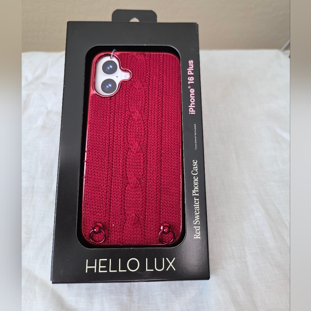 iPhone 16 Plus Red Sweater Phone Case
